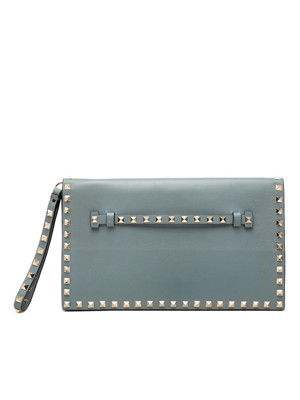 Valentino Leather Rockstud Flap Clutch #340424V49B